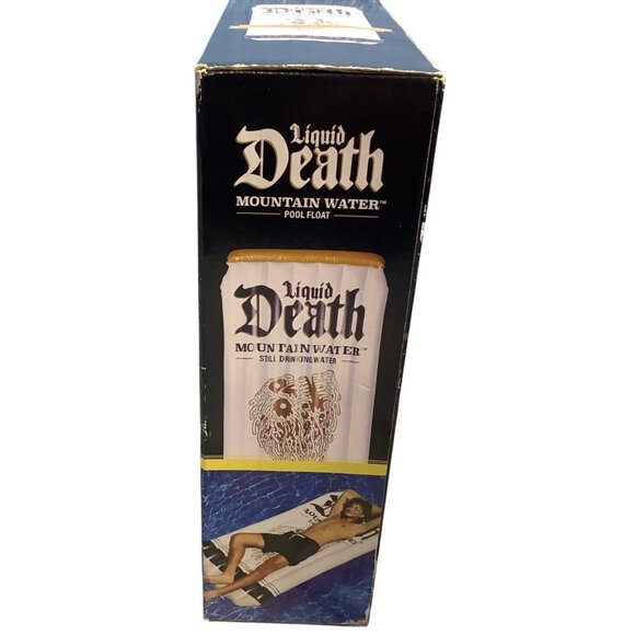 Liquid Death Mountain Water 6 Pool Float Inflatable 72" x 36" x 6" Lazy River - Picture 2 of 4